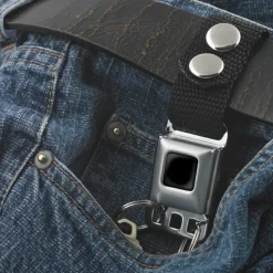 Keychain - Plain Black Full Color - Black Webbing