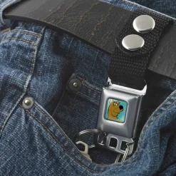 Keychain - Scooby Doo Face Full Color Turquoise Glow