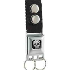 Keychain - Sugar Skull Full Color Black White Gray