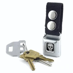 Keychain - Sugar Skull Full Color Black White Gray