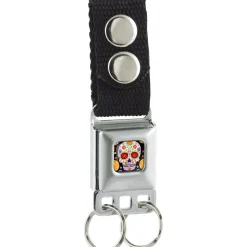 Keychain - Sugar Skull Starburst Full Color Black Multi Color