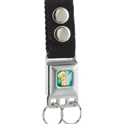 Keychain - Tinker Bell Smiling Pixie Dust Sparkles Full Color Turquoise