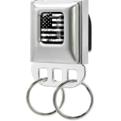 Keyholder - American Flag Distressed Full Color Black/White