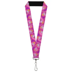 Lanyard - 1.0" - Adventure Time Princess Bubblegum Poses Collage Lavender