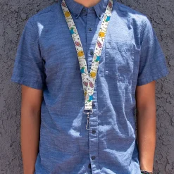 Lanyard - 1.0" - Adventure Time Finn and Jake Long Arms Dancing Pose White