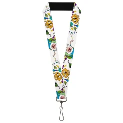 Lanyard - 1.0" - Adventure Time Jake and Finn Open Pack Pose White