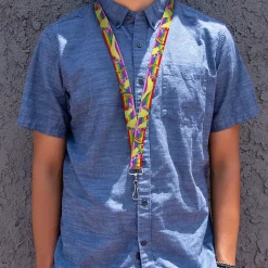 Lanyard - 1.0" - Adventure Time Lady Raincorn Poses Stripe Rainbow