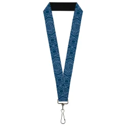 Lanyard - 1.0" - Avatar Last Airbender Water Element Symbol Blues