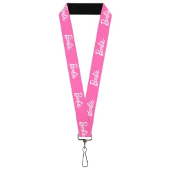 Lanyard - 1.0" - BARBIE Script Signature Logo Pink/White