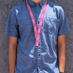 Lanyard - 1.0" - BARBIE Script Signature Logo Pink/White