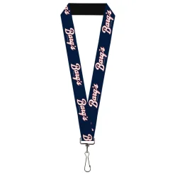 Lanyard - 1.0" - BARQ'S Vintage Logo Navy/Red/White