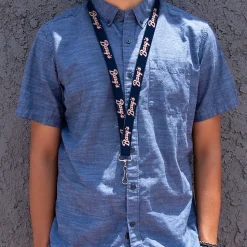 Lanyard - 1.0" - BARQ'S Vintage Logo Navy/Red/White