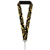 Lanyard - 1.0" - Bat Signals Stacked w/CLOSE-UP Yellow/Black