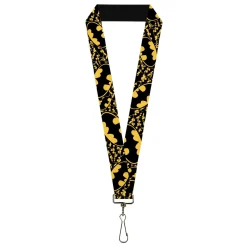 Lanyard - 1.0" - Bat Signals Stacked w/CLOSE-UP Yellow/Black