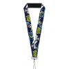 Lanyard - 1.0" - BATGIRL Action Poses Bat Logo Black Blue Yellow