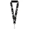 Lanyard - 1.0" - Batman THE DARK KNIGHT and Joker Smiling Sketch Close-Ups Black/White