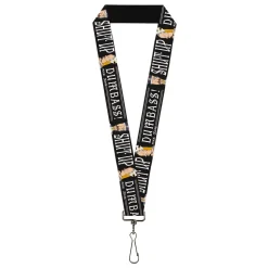 Lanyard - 1.0" - Beavis and Butt-Head Empress and King SHUT UP DUMB ASS Pose Black/White