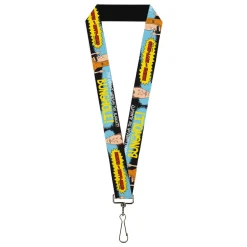 Lanyard - 1.0" - BEAVIS AND BUTT-HEAD THE ALMIGHTY BUNGHOLE Pose and Title Logo Black/Blue