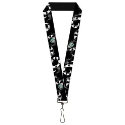 Lanyard - 1.0" - Beetlejuice Sandworm Halftone Repeat Black/Gray