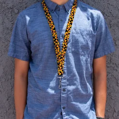 Lanyard - 1.0" - Candy Corn Scattered Black/Yellow/Orange/White