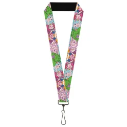 Lanyard - 1.0" - Candy Land Character Lineup Stripe Multi Color