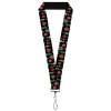 Lanyard - 1.0" - Christman Holiday Finial Bauble Ornaments Black/Reds/Greens
