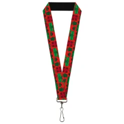 Lanyard - 1.0" - Christmas Holiday Gifts Packaged Red/Greens