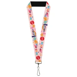 Lanyard - 1.0" - Coca-Cola ENJOY Vibrant Icons Collage Pinks/Multi Color
