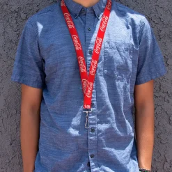 Lanyard - 1.0" - COCA-COLA Script Logo Red/White