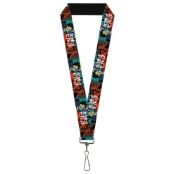 Lanyard - 1.0" - COWBOY BEBOP Spike and Faye Brick Pose and Title Logo Blues/Reds
