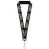 Lanyard - 1.0" - Dancing Skeletons Black Multi Color