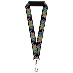 Lanyard - 1.0" - Dancing Skeletons Black Multi Color