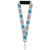 Lanyard - 1.0" - Dexter's Lab DEXTER and DEE DEE Face Icons Blues/Pink