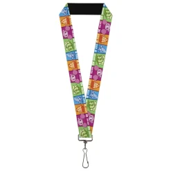 Lanyard - 1.0" - Dexter's Laboratory Four Character Pose Blocks Multi Color