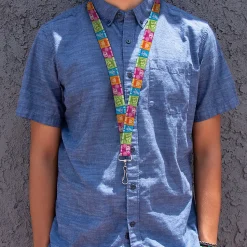 Lanyard - 1.0" - Dexter's Laboratory Four Character Pose Blocks Multi Color