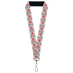 Lanyard - 1.0" - DIET COKE Bottle Caps Grays/White/Red