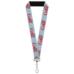 Lanyard - 1.0" - DIET COKE Logo Light Gray/Black/Red