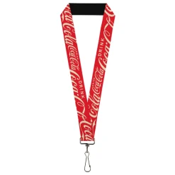 Lanyard - 1.0" - DRINK COCA-COLA Typograpy Logo Scattered Red/White