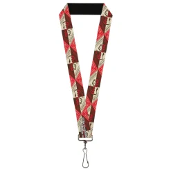 Lanyard - 1.0" - DRINK COCA-COLA Coke Diamond Blocks Red/Brown/Beige
