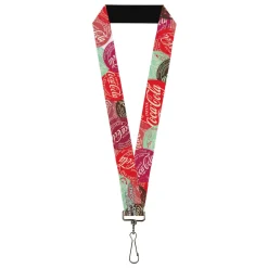 Lanyard - 1.0" - DRINK COCA-COLA Coke Patches Stacked Reds/Multi Color