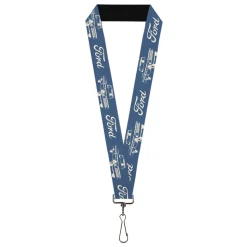 Lanyard - 1.0" - FORD Script and Vintage Truck Blue/White