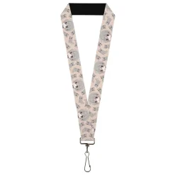 Lanyard - 1.0" - Fruits Basket Chibi Yuki Soma and Rat Scattered Beige/Gray