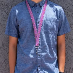 Lanyard - 1.0" - Furby and Furblets Galaxy Grid Collage Pink/Purple