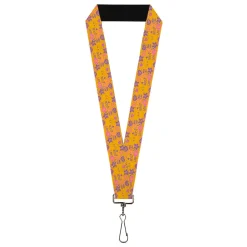 Lanyard - 1.0" - Furby Furbish Phrases and Icons Orange/Pink/Purple