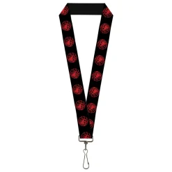 Lanyard - 1.0" - Game of Thrones House of Targaryen Sigil Black/Red
