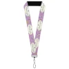 Lanyard - 1.0" - GILMORE GIRLS Title Logo and Flower Petals Lavender/White/Blue