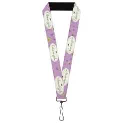 Lanyard - 1.0" - GILMORE GIRLS Title Logo and Flower Petals Lavender/White/Blue