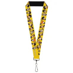 Lanyard - 1.0" - Haikyu Chibi Volleyball Player Warm Up Pose Yellow