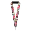 Lanyard - 1.0" - Harley Quinn Puddin Poses Anime Graphics Pink/Red
