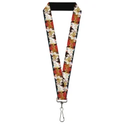 Lanyard - 1.0" - Hell's Paradise Gabimaru and Sagiri Title Pose and Logo Red